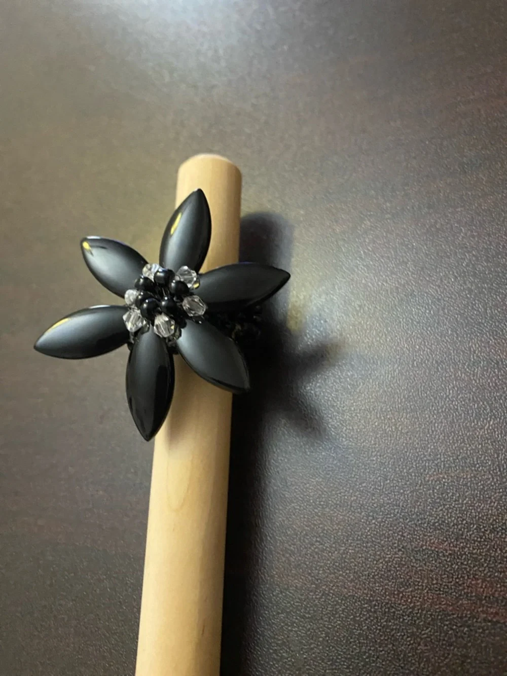 Black Flower Statement Ring - Women Jewelry